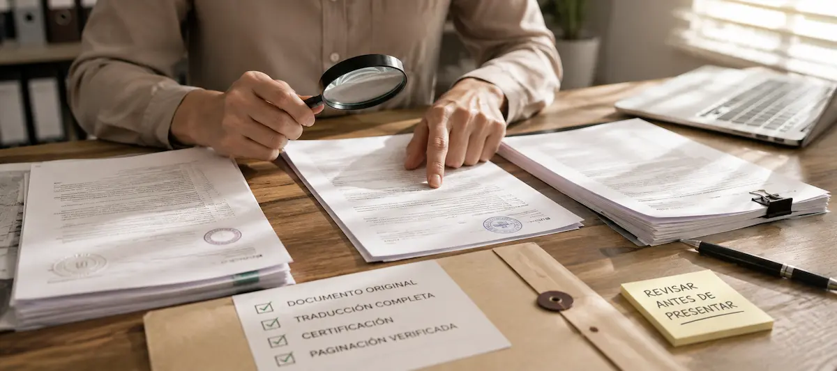 Documento extranjero rechazado por la traducción