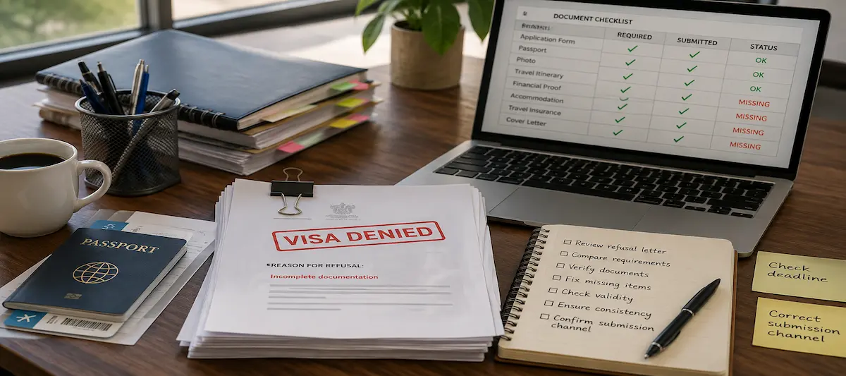 Visado denegado por documentación incompleta