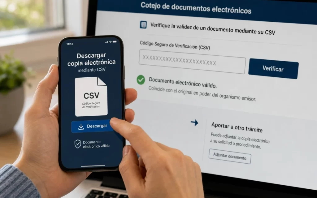 Cómo descargar una copia electrónica de un documento mediante su CSV