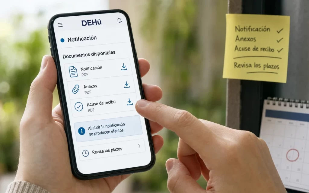 Cómo descargar una notificación y sus documentos desde DEHú